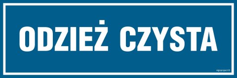 Znak PA328 Odzież czysta, 600x200 mm, PN - Płyta 1 mm Znak PA328 Odzież czysta, 600x200 mm, PN - Płyta 1 mm