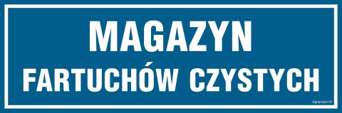 Znak PA346 Magazyn fartuchów czystych, 300x100 mm, PN - Płyta 1 mm Znak PA346 Magazyn fartuchów czystych, 300x100 mm, PN - Płyta 1 mm