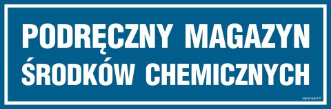 Znak PA378 Podręczny magazyn środków chemicznych, 300x100 mm, PN - Płyta 1 mm Znak PA378 Podręczny magazyn środków chemicznych, 300x100 mm, PN - Płyta 1 mm