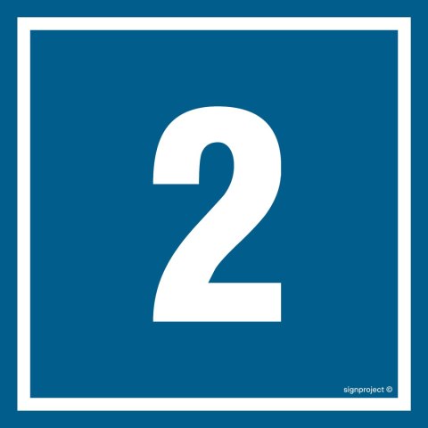 Znak PA402 Liczba 2, 150x150 mm, PN - Płyta 1 mm Znak PA402 Liczba 2, 150x150 mm, PN - Płyta 1 mm