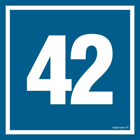 Znak PA442 Liczba 42, 200x200 mm, PN - Płyta 1 mm Znak PA442 Liczba 42, 200x200 mm, PN - Płyta 1 mm