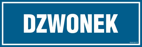 Znak PA512 Dzwonek, 300x100 mm, PN - Płyta 1 mm Znak PA512 Dzwonek, 300x100 mm, PN - Płyta 1 mm