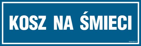Znak PA518 Kosz na śmieci, 300x100 mm, FN - Folia samoprzylepna Znak PA518 Kosz na śmieci, 300x100 mm, FN - Folia samoprzylepna