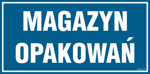 Znak PA523 Magazyn opakowań, 600x200 mm, FN - Folia samoprzylepna Znak PA523 Magazyn opakowań, 600x200 mm, FN - Folia samoprzylepna