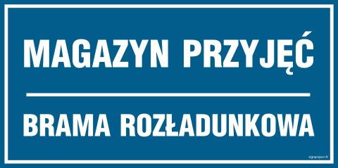 Znak PA526 Magazyn przyjęć - opakowanie 10 sztuk, 100x50 mm, PN - Płyta 1 mm Znak PA526 Magazyn przyjęć - opakowanie 10 sztuk, 100x50 mm, PN - Płyta 1 mm