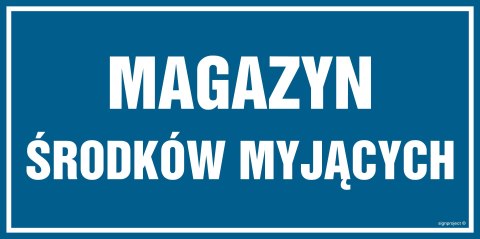 Znak PA527 Magazyn Środków myjących, 600x200 mm, PN - Płyta 1 mm Znak PA527 Magazyn Środków myjących, 600x200 mm, PN - Płyta 1 mm