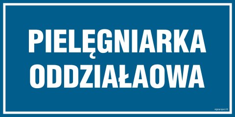 Znak PA542 Pielęgniarka oddziałowa, 200x100 mm, PN - Płyta 1 mm Znak PA542 Pielęgniarka oddziałowa, 200x100 mm, PN - Płyta 1 mm