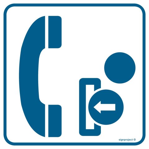 Znak RA035 Telefon na żetony, 100x100 mm, FN - Folia samoprzylepna Znak RA035 Telefon na żetony, 100x100 mm, FN - Folia samoprzylepna