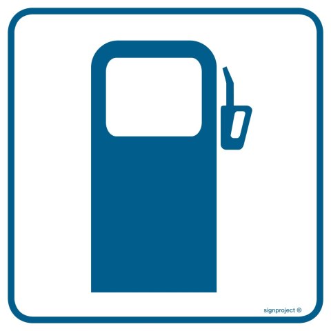 Znak RA061 Stacja benzynowa, 150x150 mm, FN - Folia samoprzylepna