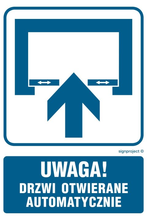 Znak RB013 Uwaga! Drzwi otwierane automatycznie, 350x525 mm, FN - Folia samoprzylepna Znak RB013 Uwaga! Drzwi otwierane automatycznie, 350x525 mm, FN - Folia samoprzylepna