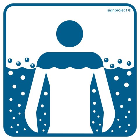 Znak RE024 Hydroterapia, 100x100 mm, PN - Płyta 1 mm
