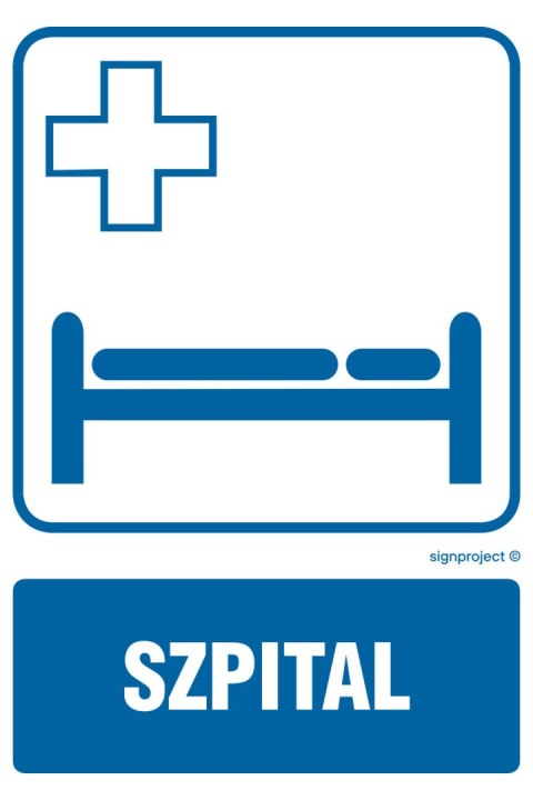 Znak RF001 Szpital, 250x375 mm, PN - Płyta 1 mm Znak RF001 Szpital, 250x375 mm, PN - Płyta 1 mm