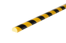 Elastyczny profil ochronny czarno - żółty typu C - 1 m