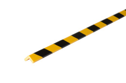 Elastyczny profil ochronny czarno - żółty typu E - 1 m