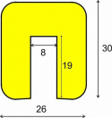 Elastyczny profil ochronny czarno - żółty typu G - 1 m