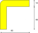 Elastyczny profil ochronny czarno - żółty typu H+ - 1 m