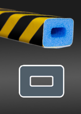 Profil ochronny ostrzegawczy czarno - żółty, 1 M, gąbka elastyczna
