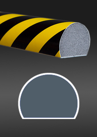 Profil ochronny ostrzegawczy czarno - żółty, 1 M, gąbka elastyczna
