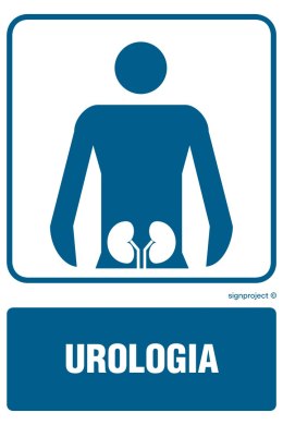 Znak RF020 Urologia, 350x525 mm, PN - Płyta 1 mm