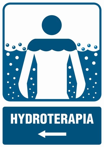 Znak RF027 Hydroterapia /kierunek w lewo/, 500x750 mm, PN - Płyta 1 mm Znak RF027 Hydroterapia /kierunek w lewo/, 500x750 mm, PN - Płyta 1 mm