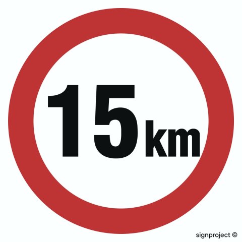 Znak SA035 Ograniczenie prędkości 15 km, 300x300 mm, FN - Folia samoprzylepna Znak SA035 Ograniczenie prędkości 15 km, 300x300 mm, FN - Folia samoprzylepna