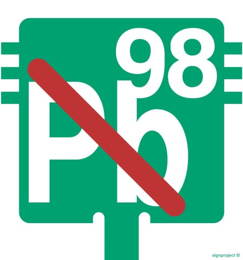 Znak SB006 Paliwo bezołowiowe - 98 oktanów, 205x220 mm, PN - Płyta 1 mm Znak SB006 Paliwo bezołowiowe - 98 oktanów, 205x220 mm, PN - Płyta 1 mm