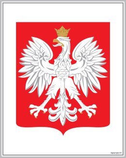 Znak UA001 Godło Polski, 400x500 mm, PN - Płyta 1 mm