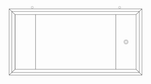 Znak EC001 Ramka biała podwieszana poziomo, 400x200 mm, VL - profil PCV biały