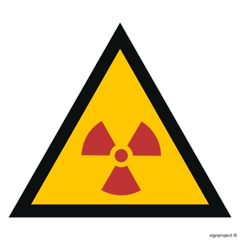 Znak JA005 Ostrzeżenie przed substancjami promieniotwórczymi, 350x350 mm, FN - Folia samoprzylepna Znak JA005 Ostrzeżenie przed substancjami promieniotwórczymi, 350x350 mm, FN - Folia samoprzylepna