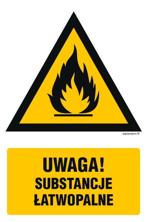 Znak JA011 Uwaga! Substancje łatwopalne, 75x100 mm, FN - Folia samoprzylepna Znak JA011 Uwaga! Substancje łatwopalne, 75x100 mm, FN - Folia samoprzylepna