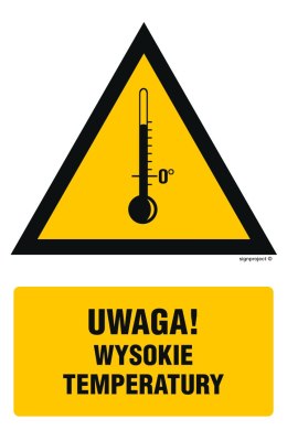 Znak JA015 Ostrzeżenie przed wysokimi temperaturami, 100x150 mm, PN - Płyta 1 mm