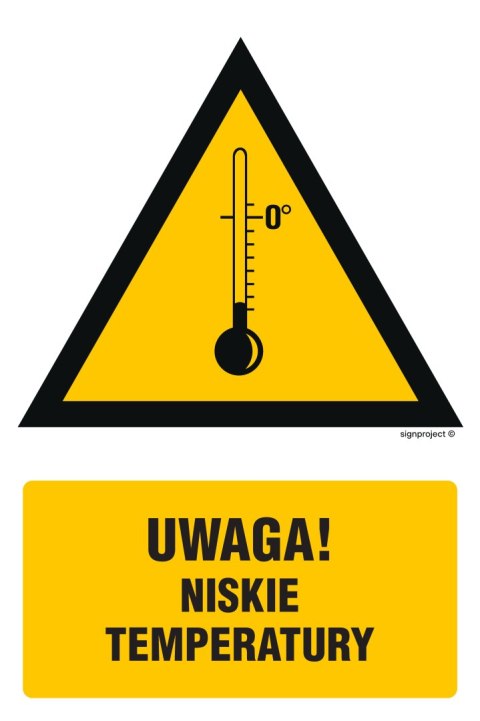 Znak JA016 Ostrzeżenie przed niskimi temperaturami, 200x300 mm, PN - Płyta 1 mm Znak JA016 Ostrzeżenie przed niskimi temperaturami, 200x300 mm, PN - Płyta 1 mm