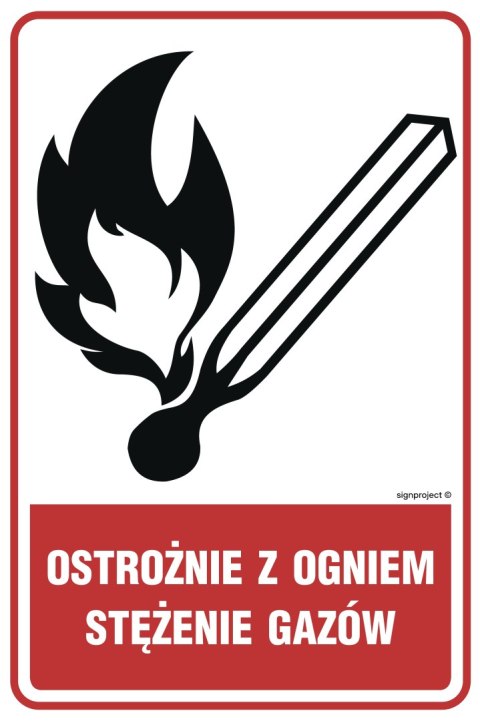 Znak JD003 Ostrożnie z ogniem - stężenie gazów, 75x100 mm, PN - Płyta 1 mm Znak JD003 Ostrożnie z ogniem - stężenie gazów, 75x100 mm, PN - Płyta 1 mm