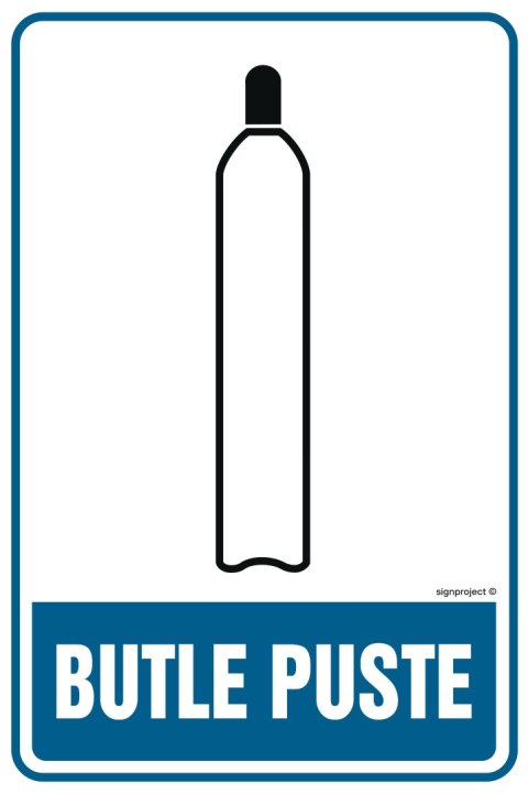 Znak JD004 Butle puste, 75x100 mm, PN - Płyta 1 mm Znak JD004 Butle puste, 75x100 mm, PN - Płyta 1 mm