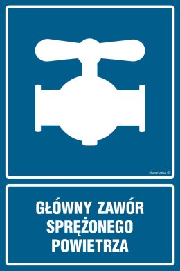 Znak JD040 Główny zawór sprężonego powietrza, 700x1050 mm, FN - Folia samoprzylepna