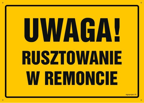 Naklejka OA001 Uwaga! Rusztowanie w remoncie, 450x320 mm, FN - Folia samoprzylepna Naklejka OA001 Uwaga! Rusztowanie w remoncie, 450x320 mm, FN - Folia samoprzylepna