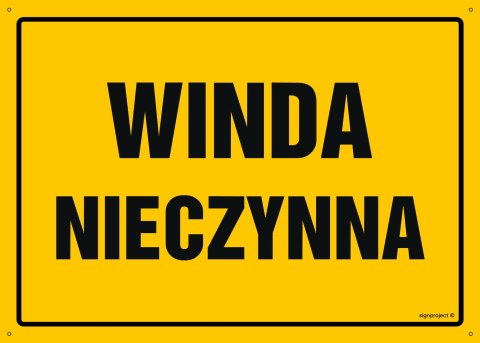 Naklejka OA102 Winda nieczynna, 800x570 mm, FN - Folia samoprzylepna Naklejka OA102 Winda nieczynna, 800x570 mm, FN - Folia samoprzylepna