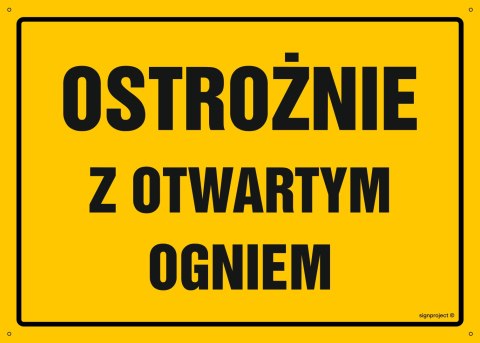 Naklejka OA140 Ostrożnie z otwartym ogniem, 600x430 mm, FN - Folia samoprzylepna Naklejka OA140 Ostrożnie z otwartym ogniem, 600x430 mm, FN - Folia samoprzylepna