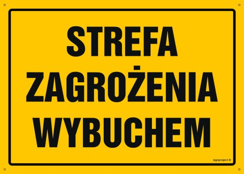 Tablica OA160 Strefa zagrozenia wybuchem, 800x570 mm, BN - Płyta żółta 0,6mm Tablica OA160 Strefa zagrozenia wybuchem, 800x570 mm, BN - Płyta żółta 0,6mm
