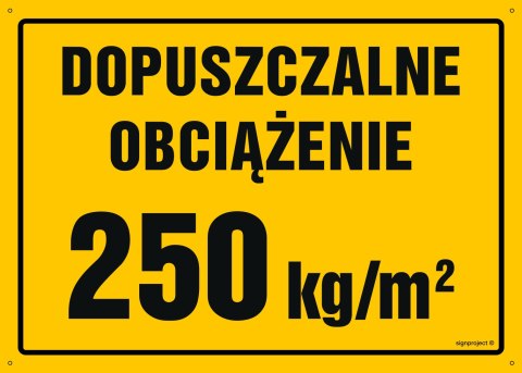 Naklejka OA176 Dopuszczalne obciążenie 250 kg/m2, 300x215 mm, FN - Folia samoprzylepna Naklejka OA176 Dopuszczalne obciążenie 250 kg/m2, 300x215 mm, FN - Folia samoprzylepna