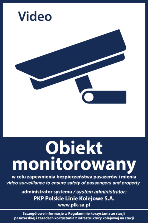 Naklejka - Obiekt monitorowany PLK - 300x450 mm Naklejka - Obiekt monitorowany PLK - 300x450 mm