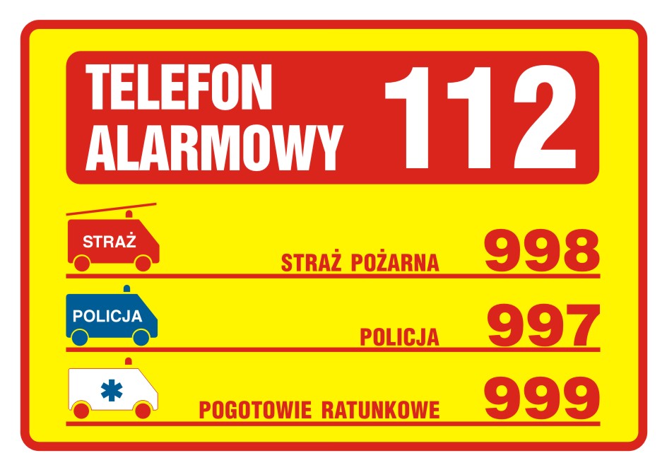 Znaki telefonów alarmowych