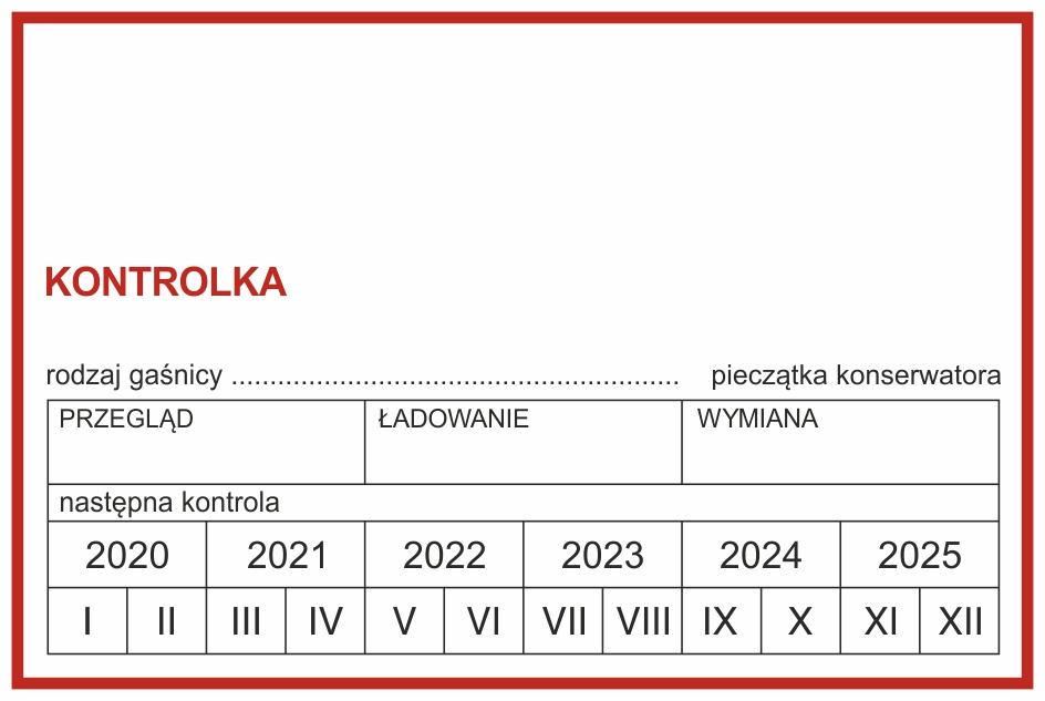 Naklejki uzupełniające na gaśnice