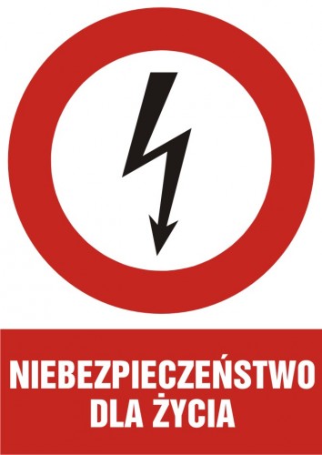 Tablice urządzeń elektrycznych - zakazu pionowe